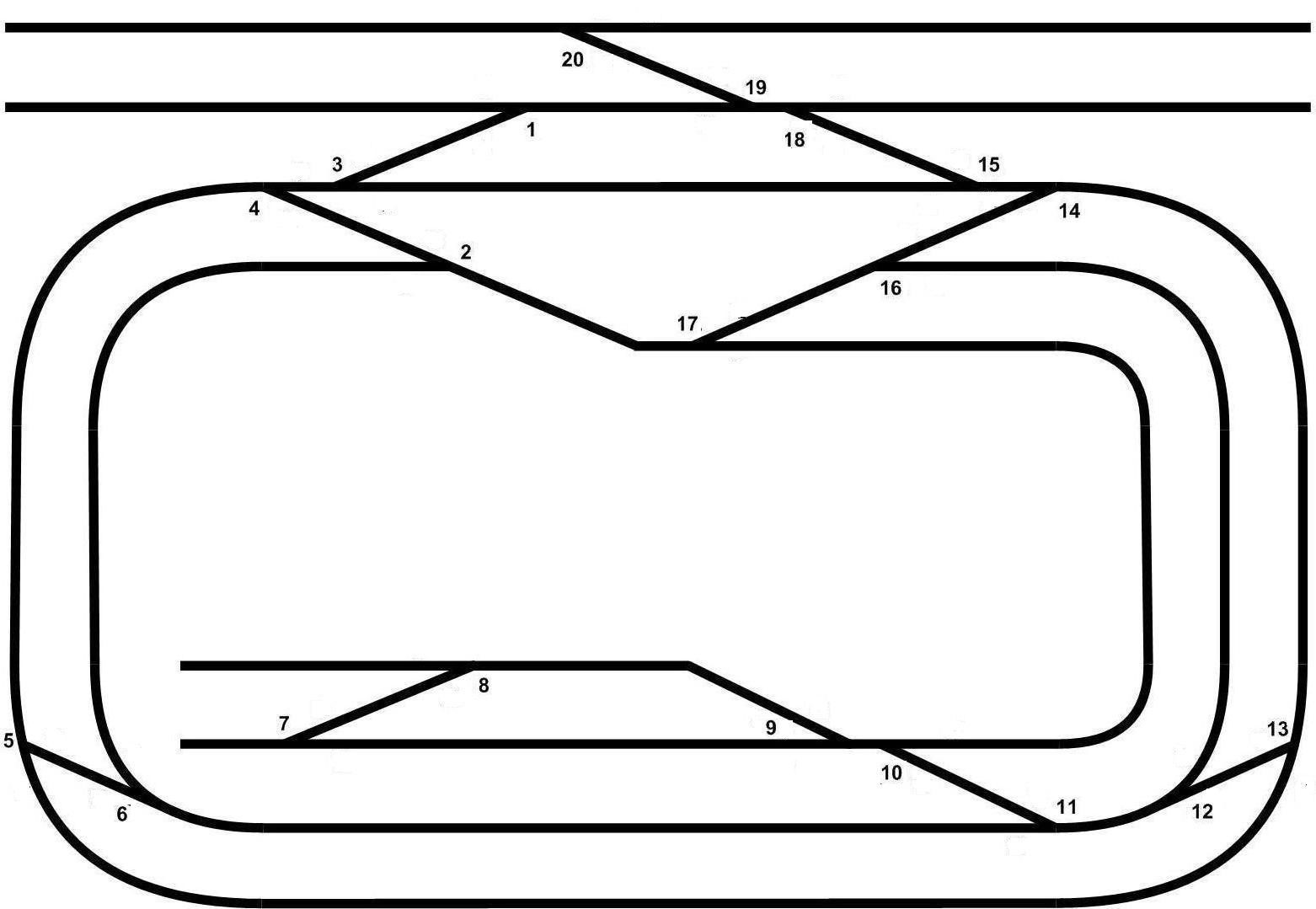 Figure 2:  BMRC 10’ x 4’ Board Track Design as used on Point Motor Control Box.